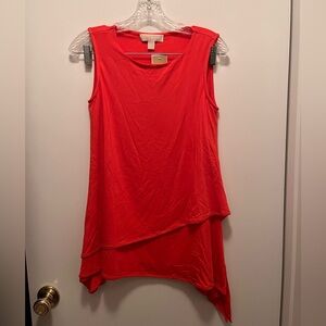 Michael Kors Vibrant Red Asymmetrical sleeveless shirt